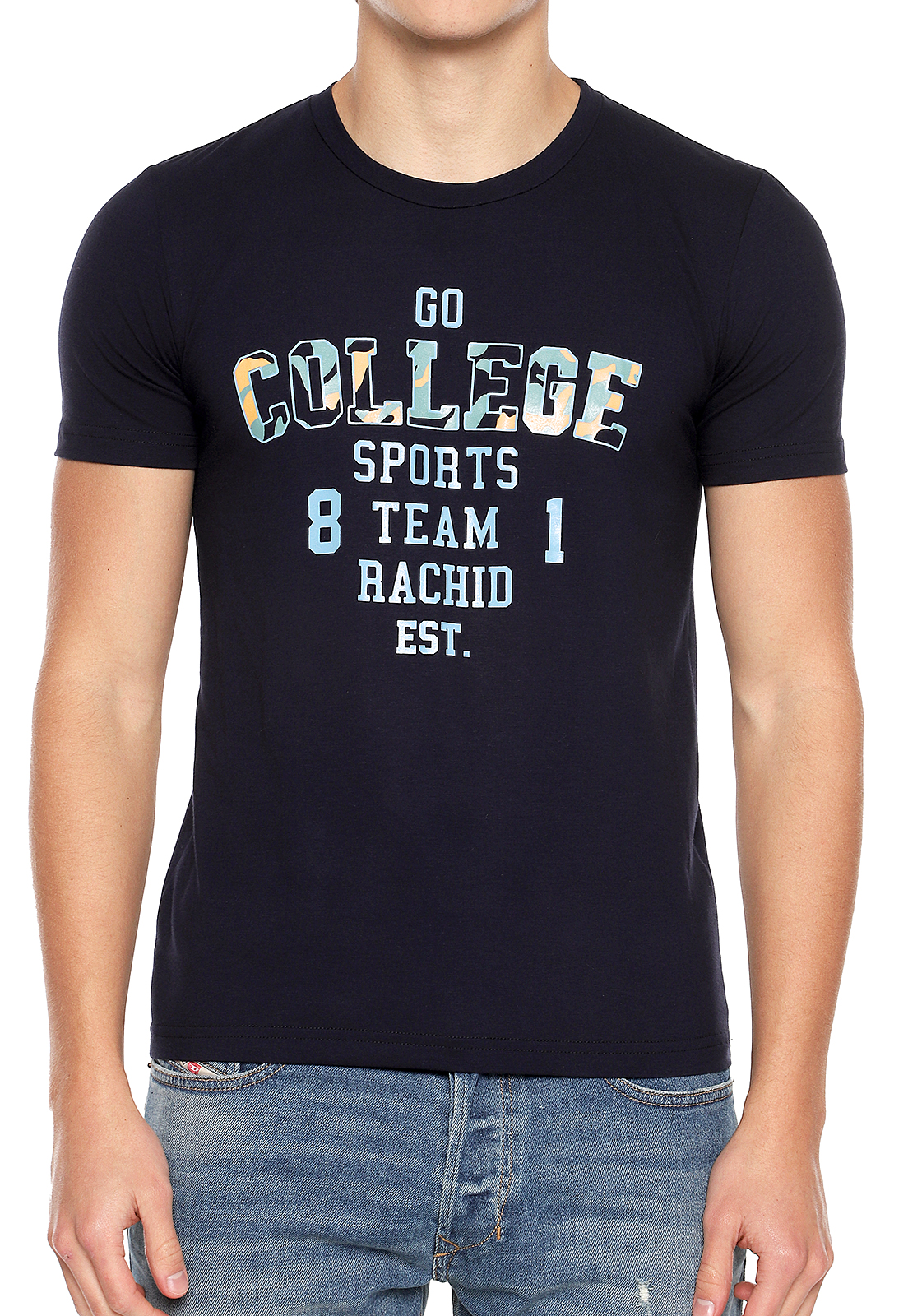 T-shirt para hombre azul Team - Rachid Style