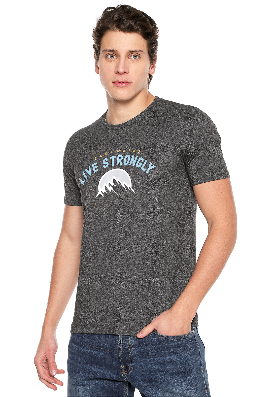 Camiseta para hombre gris Strongly