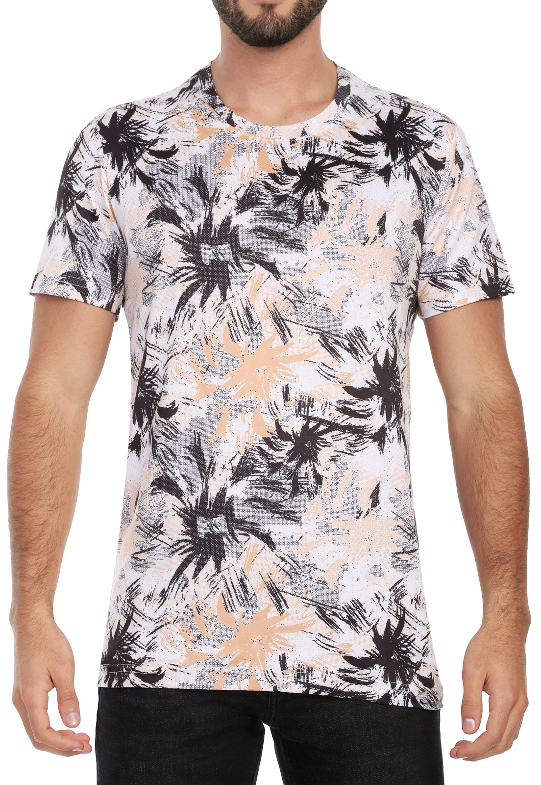 T-shirt para hombre sublimada ramas blanca, negra y beige - Rachid Style