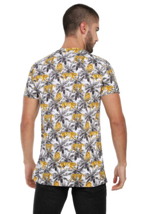 T-shirt para hombre sublimada jungle gris, blanca, amarillo