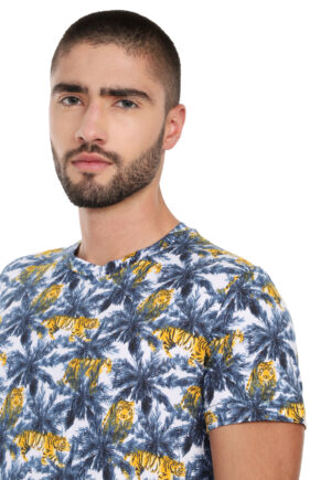 300px x 435px - T-shirt para hombre sublimada jungle azul, blanca, amarillo - Rachid Style