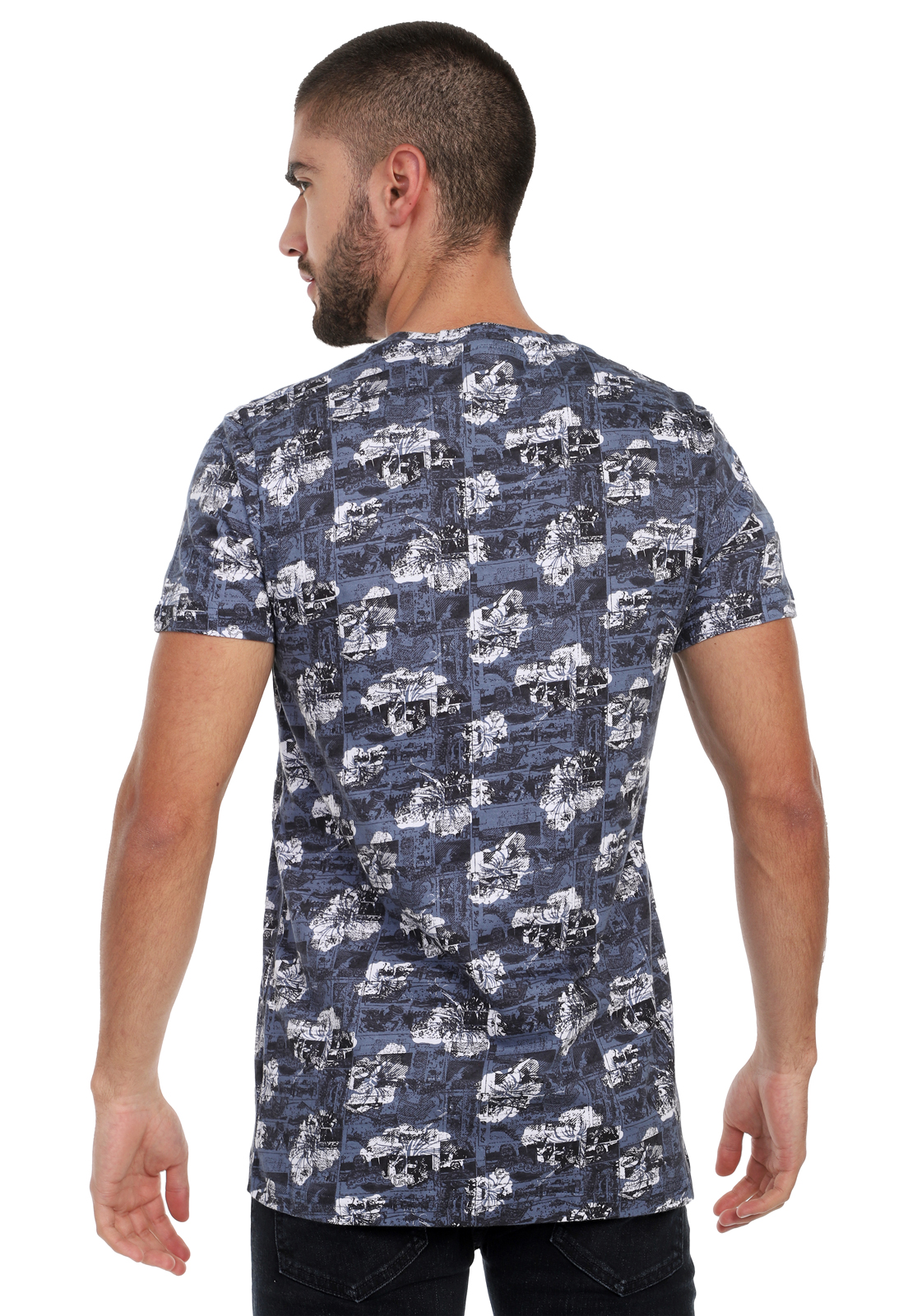 T-shirt para hombre sublimada azul, negra, blanca pic photo